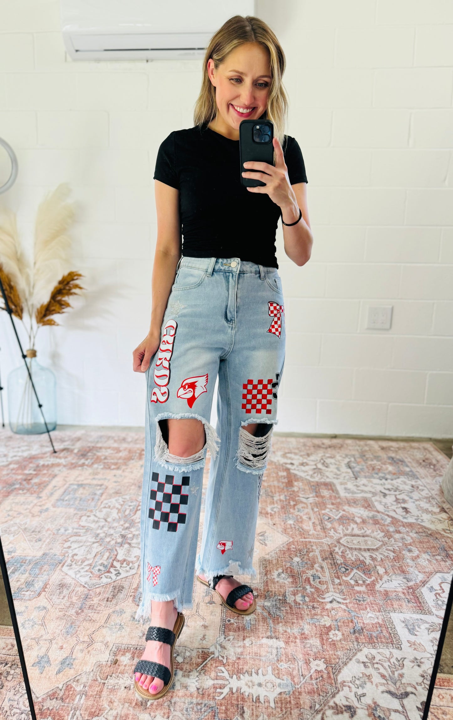 TC Cardinals Patch Jeans