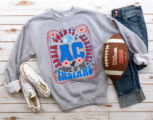 Adair County Indians Floral Design Sweatshirt