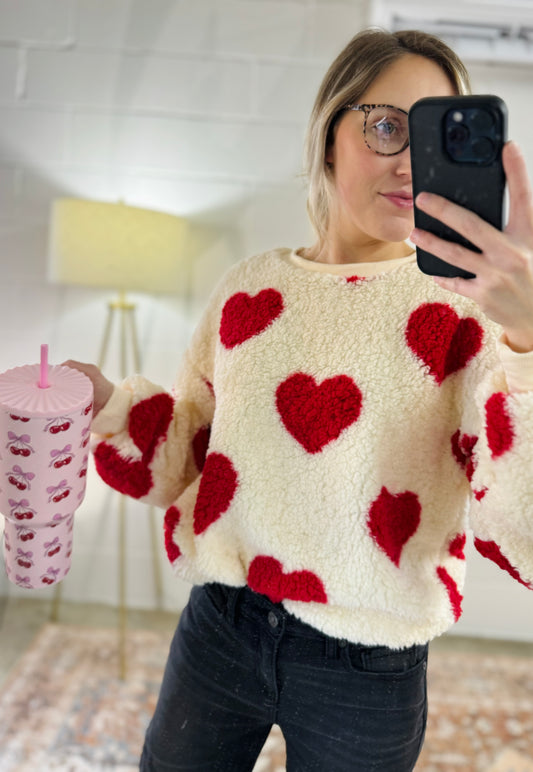 Heart Sherpa Pullover