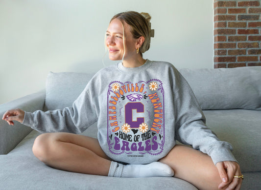 Campbellsville Eagles Floral Design Sweatshirt