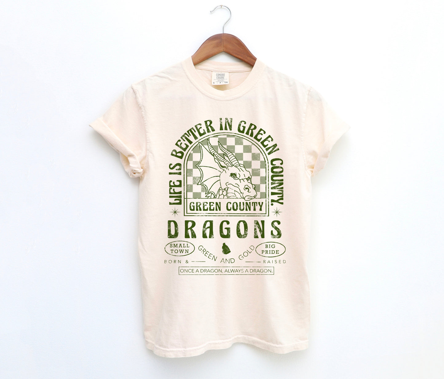 Vintage Style Green County Dragons Tee