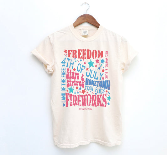 4th of July Typography Tee