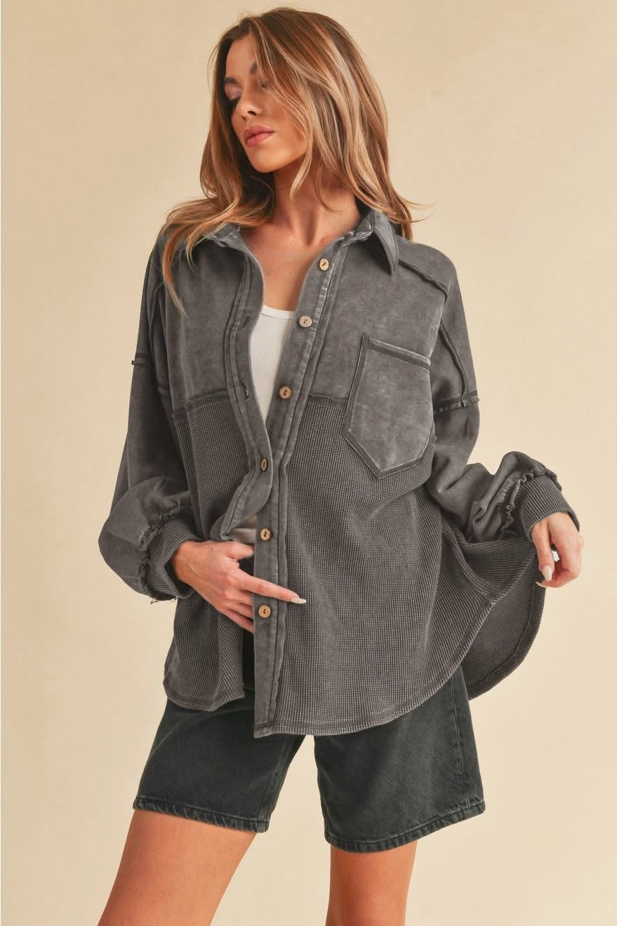 Handpicked for Motherhood Acid Wash Shacket