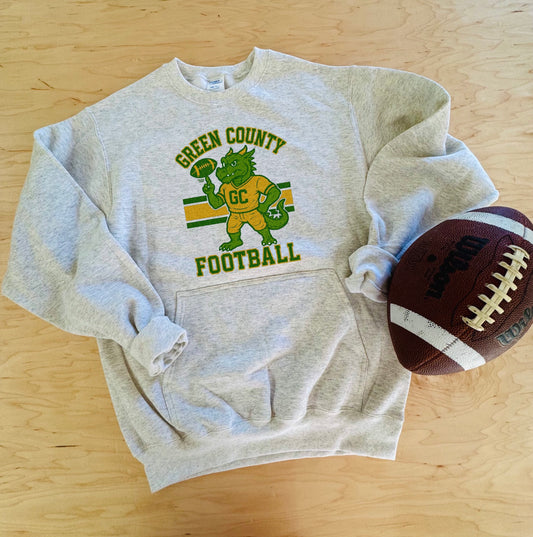 Vintage Green County Football Pocket Pullover Sweatshirt