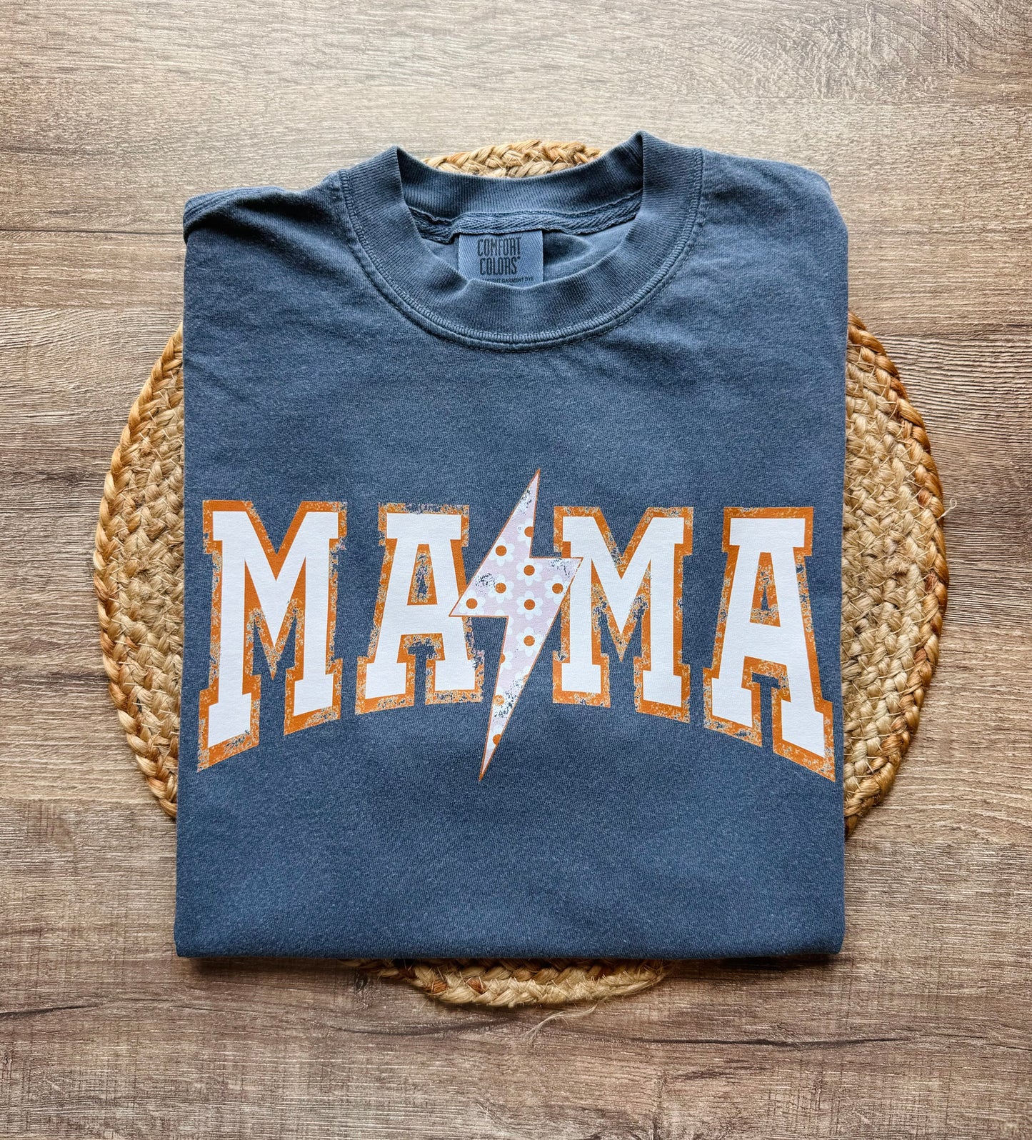 Mama Floral Lightning Bolt Tee