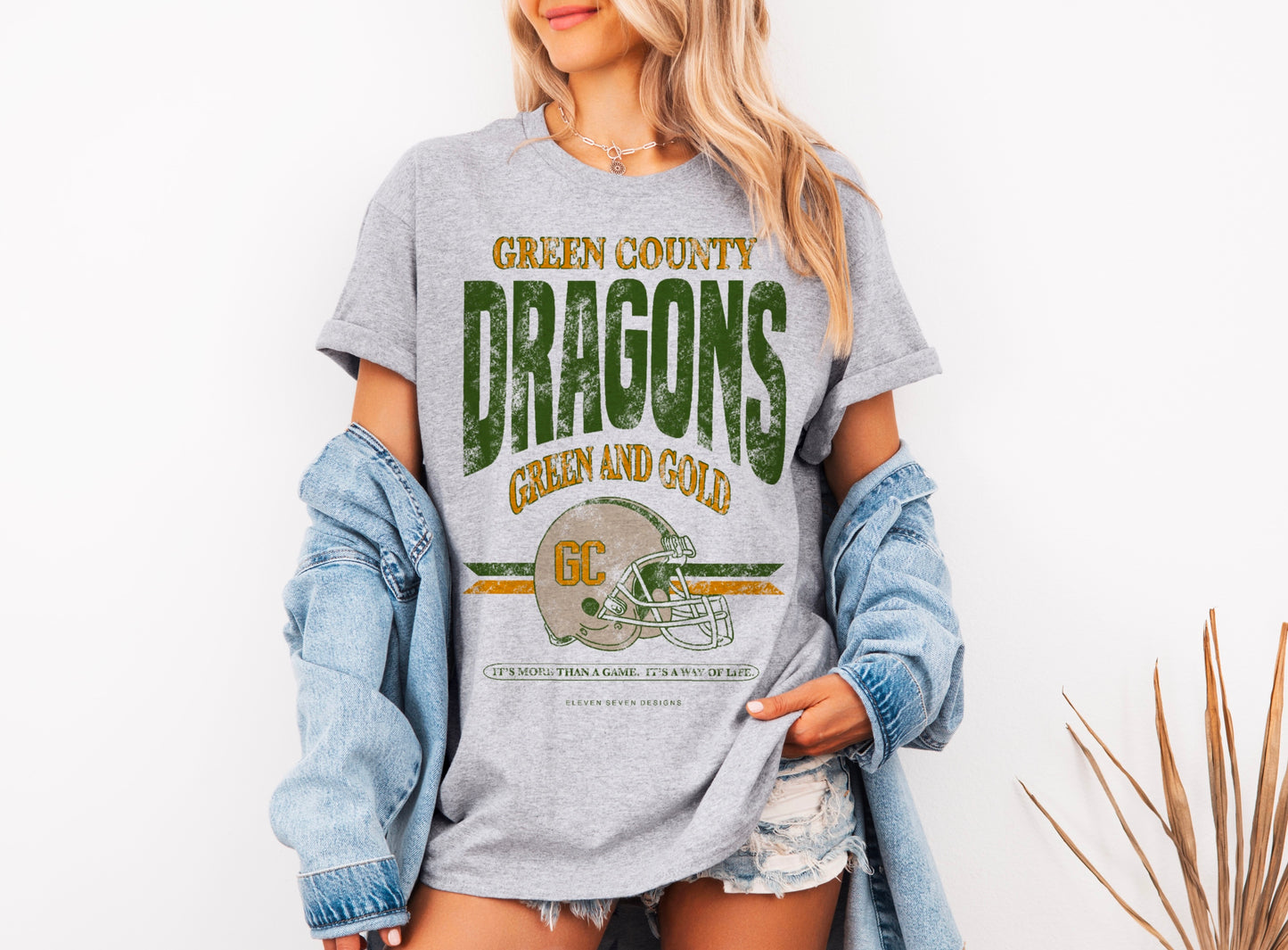 Green County Dragons Football Tee