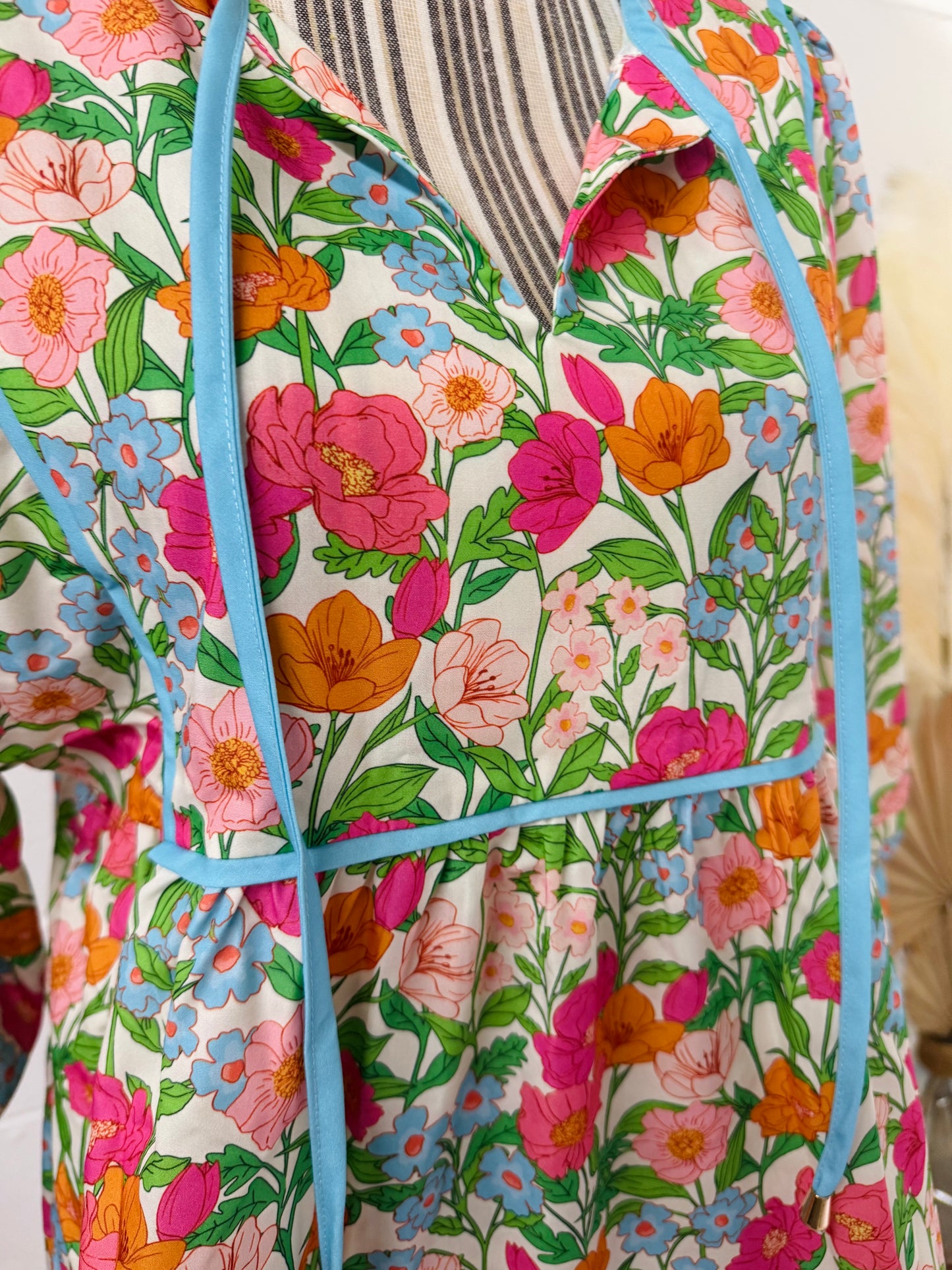 Floral Puff 3/4 Sleeve Babydoll Top