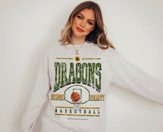 Green County Dragons Basketball Sweatshirt