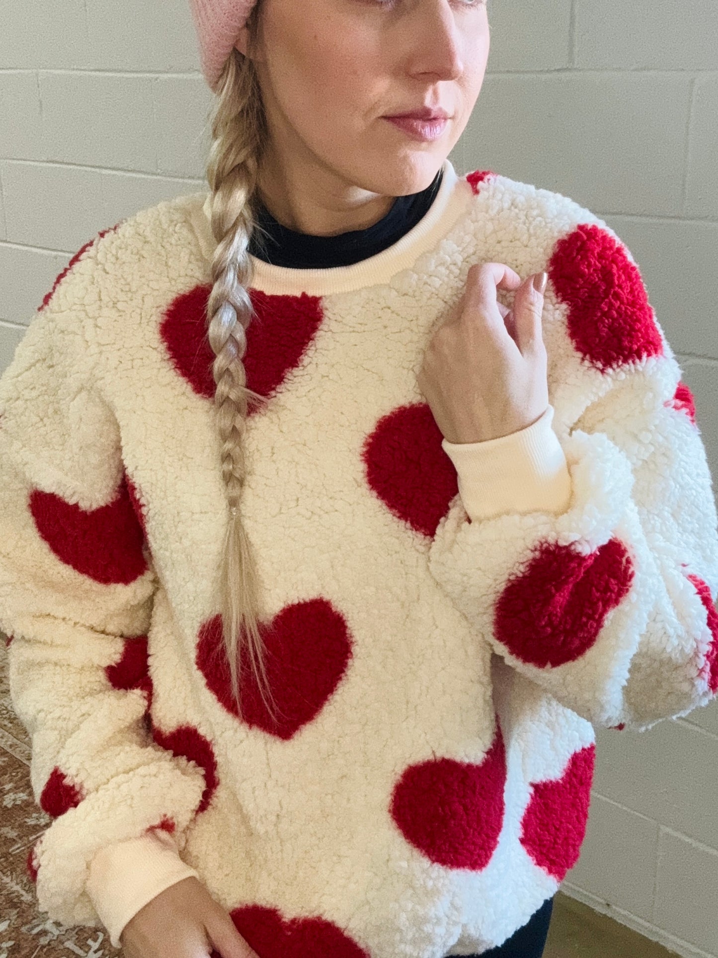 Heart Sherpa Pullover