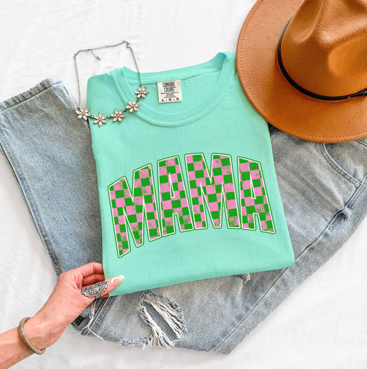 Checkered Mama Tee