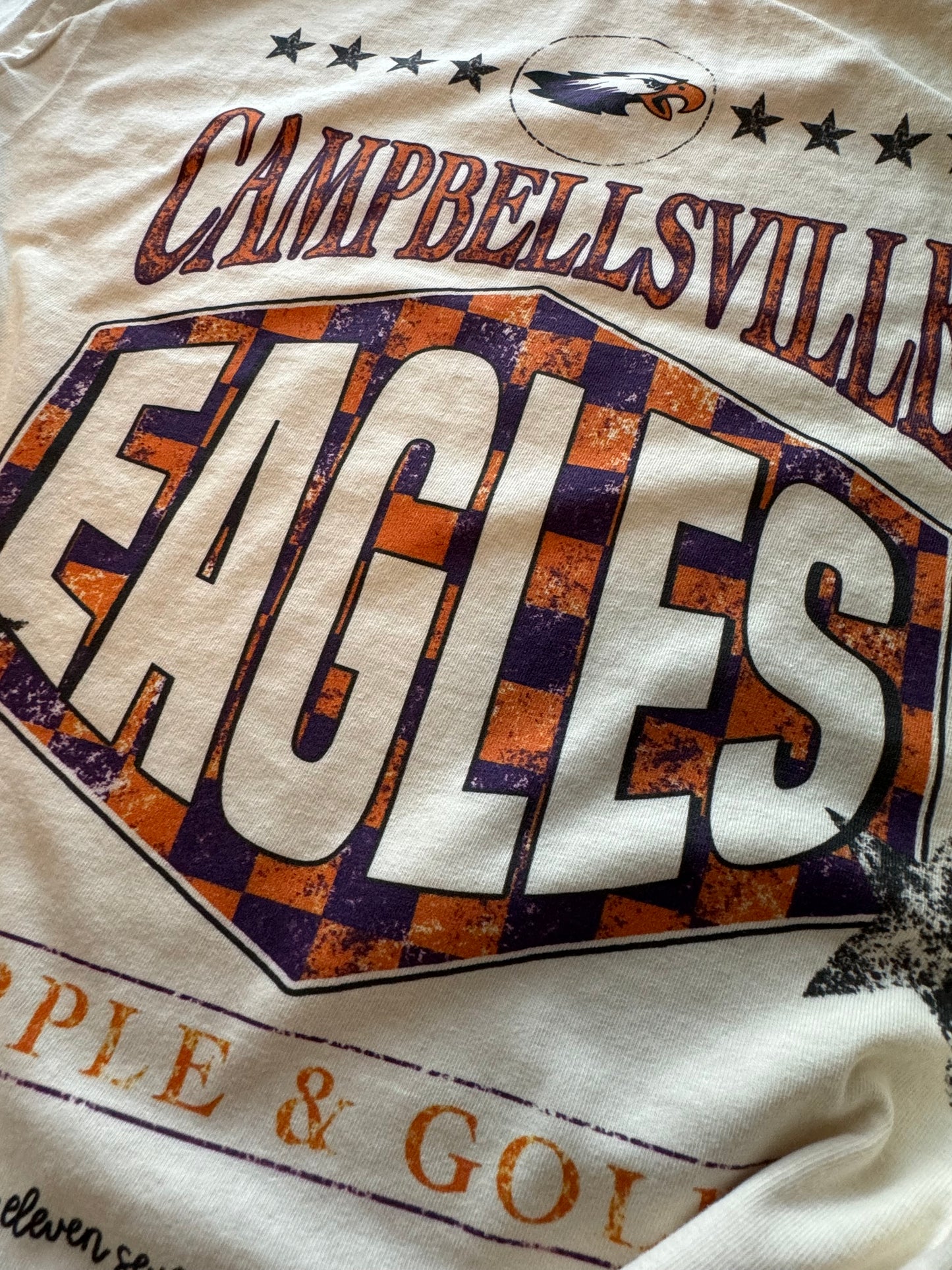 Checkered Campbellsville Eagles Tee