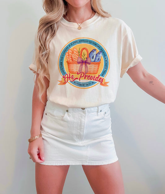 He Provides Banner Tee