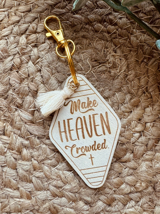 Wooden Tassel Keychain - Make Heaven Crowded