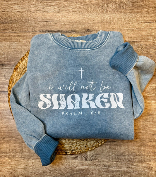 I Will Not Be Shaken Sweatshirt - Denim