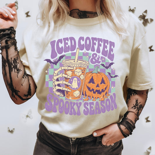 Iced Coffee & Spooky Season Tee
