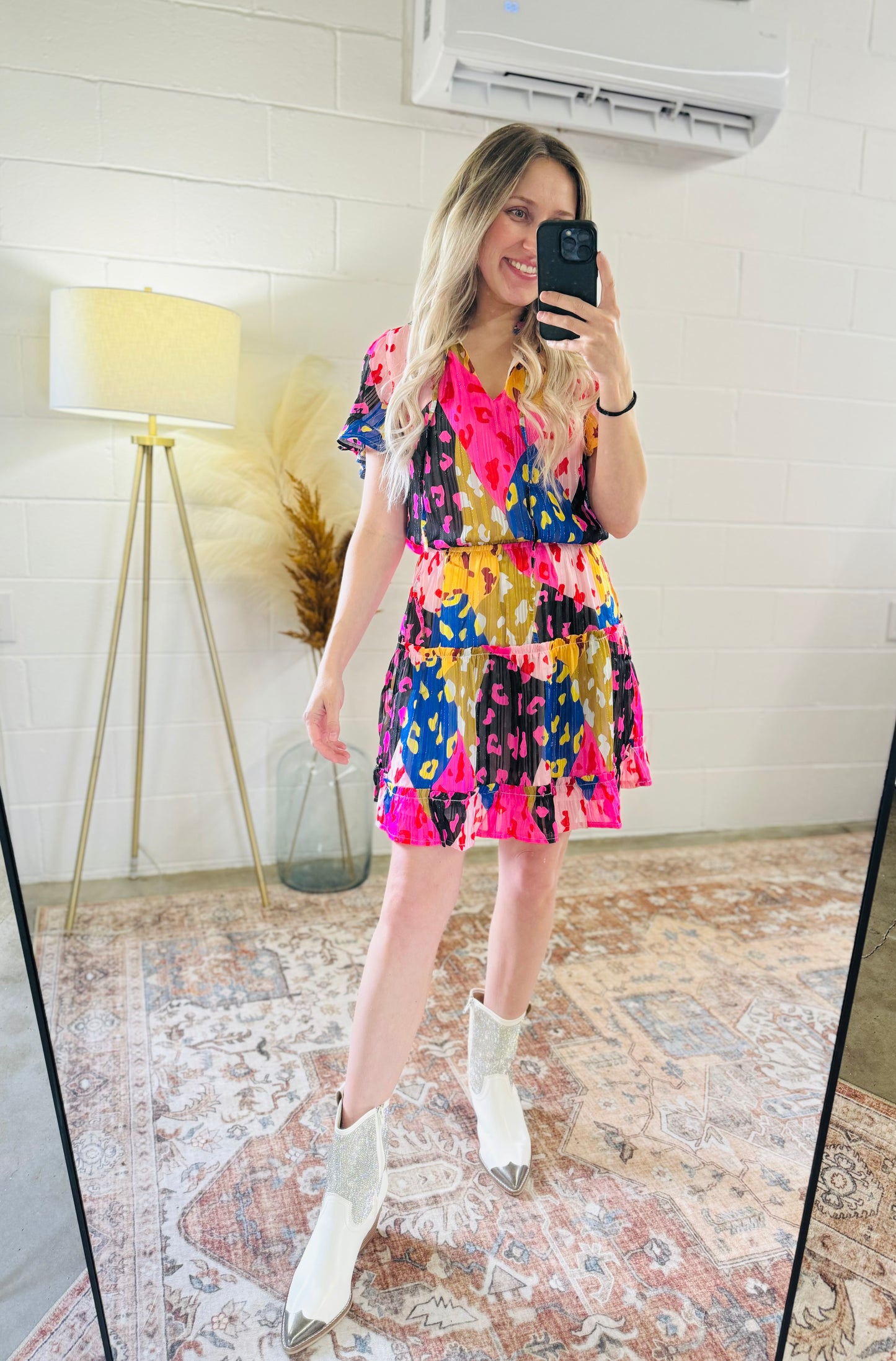 Cheetah Tiered Ruffle Dress