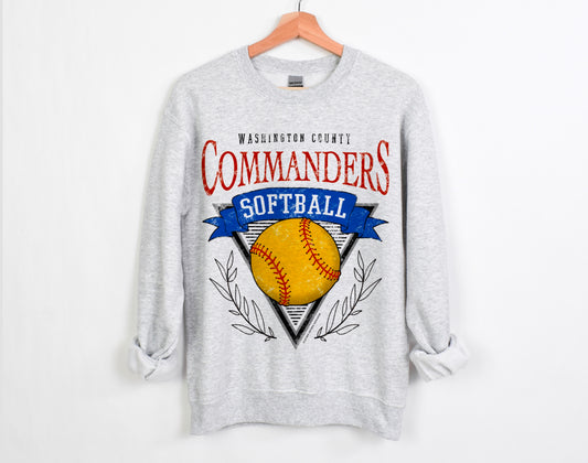 Washington County Commanders Softball Vintage Sweatshirt