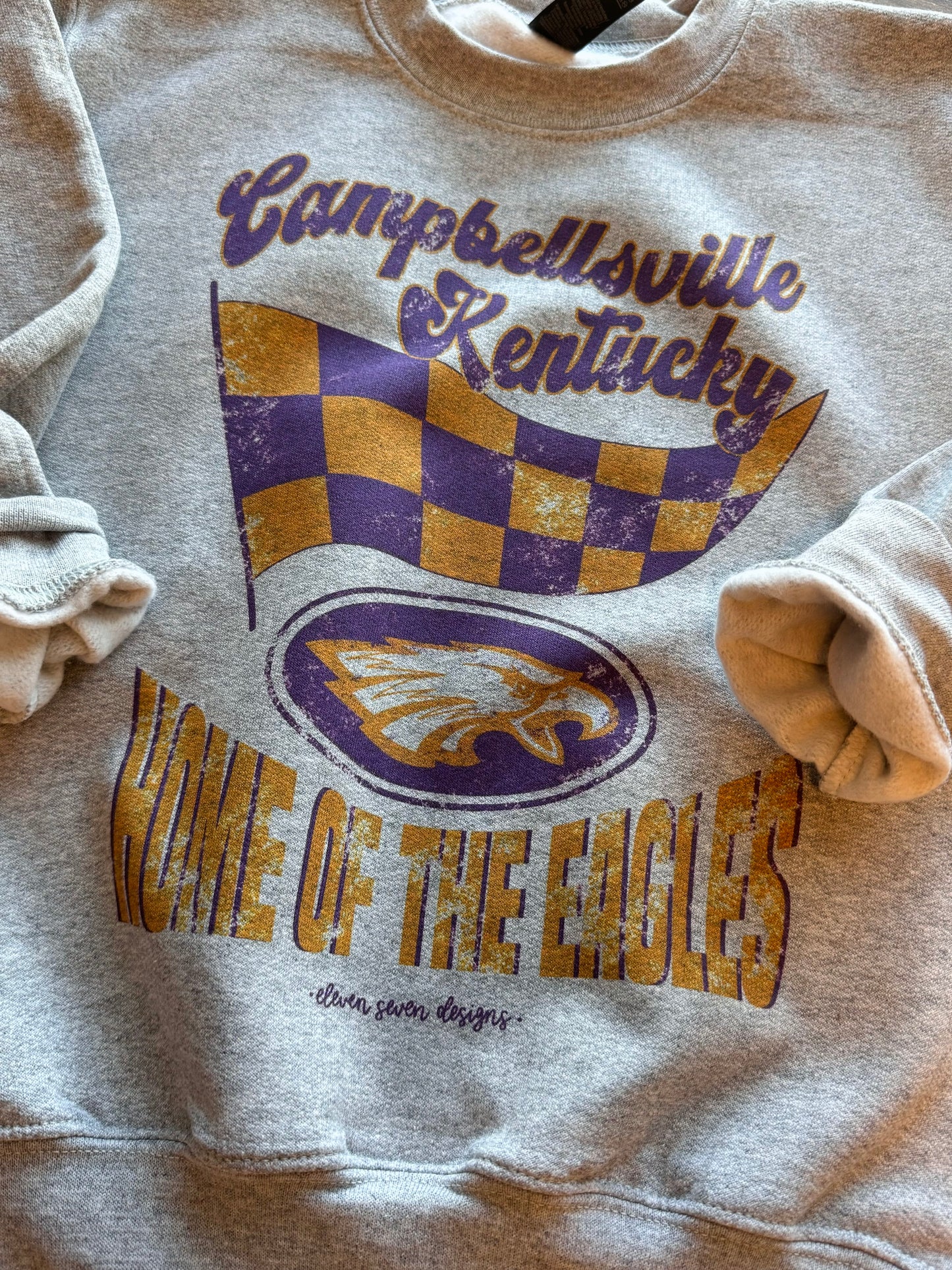 KIDS - Campbellsville Eagles Checkered Flag Sweatshirt