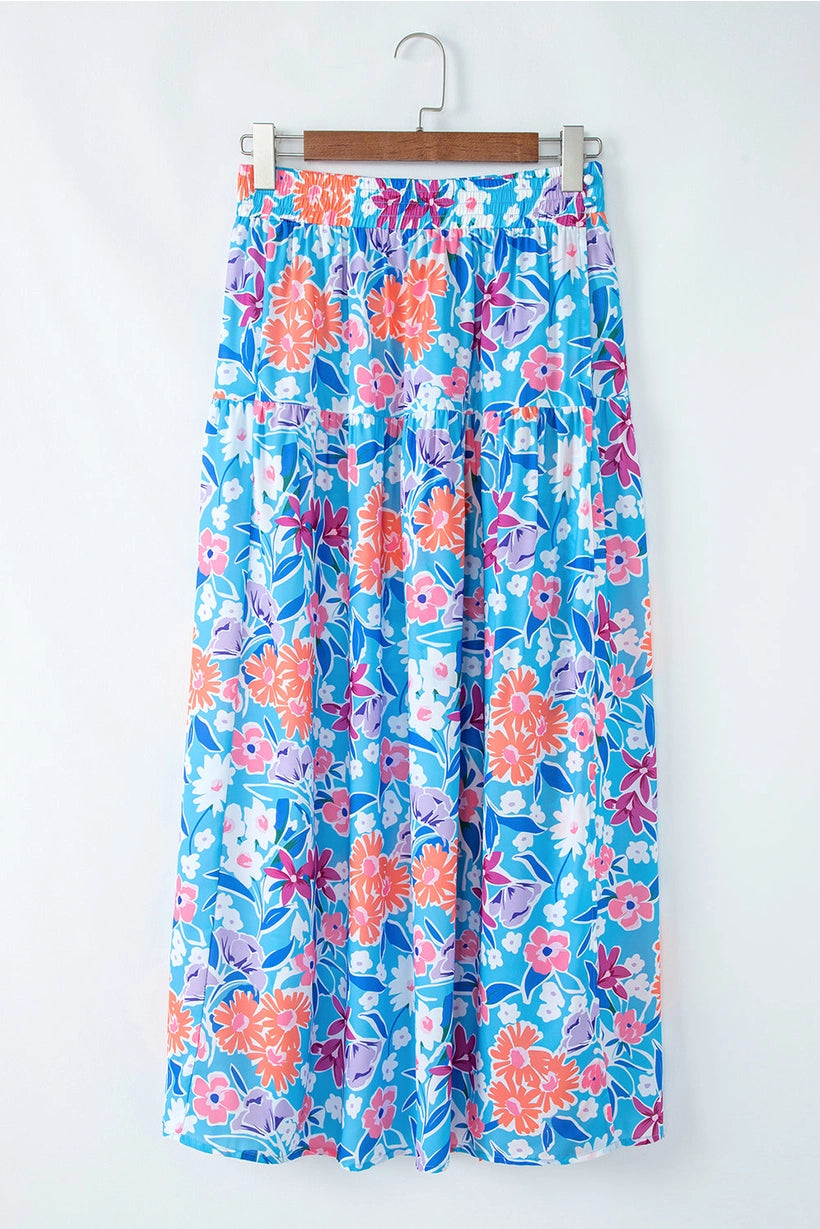 Floral High Waisted Wrap Skirt