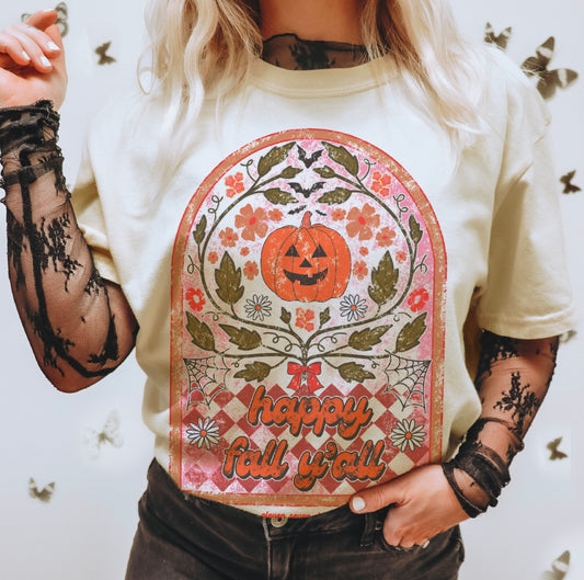 Floral Happy Fall Y'all Tee